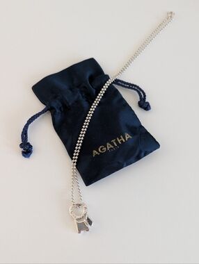 AGATHA Paris sterling silver dog pendant necklace